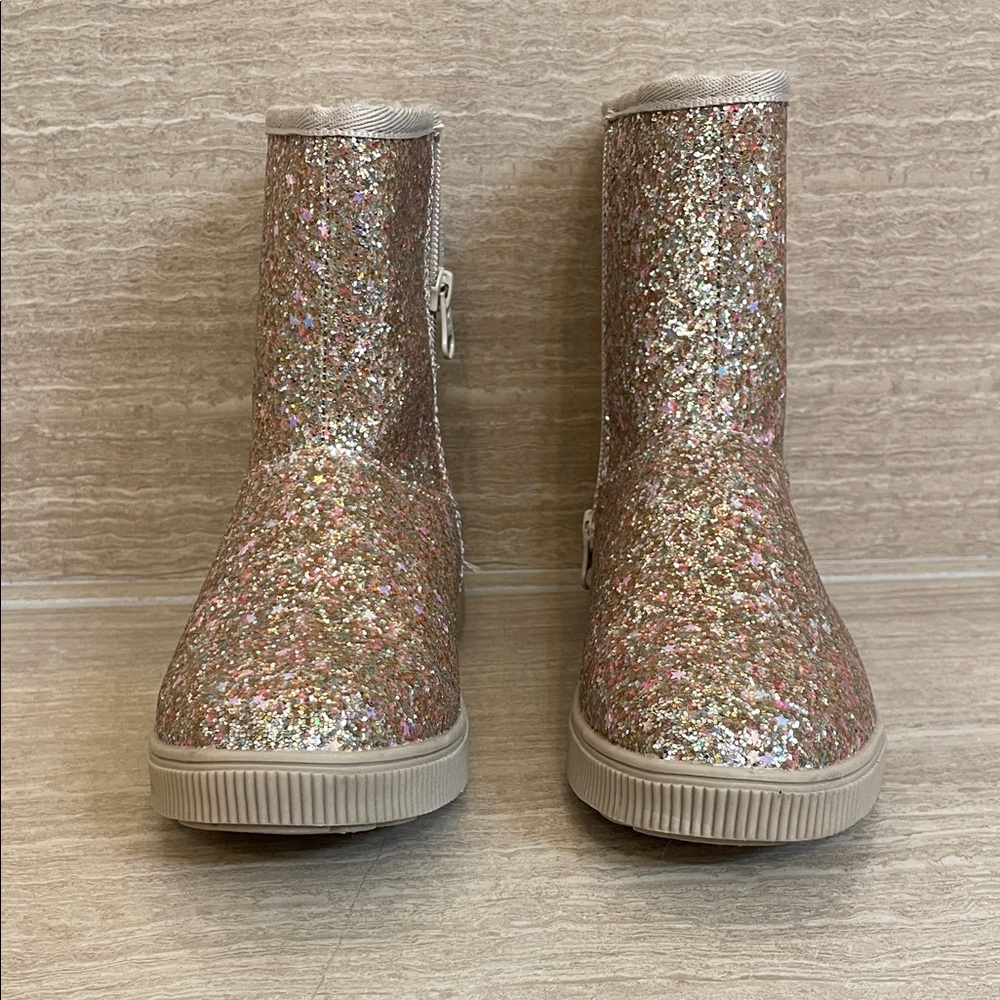 CAT & JACK NWOT Girls Size 3 Gold Glittery Multicolor Comfy Boots - Picture 5 of 10